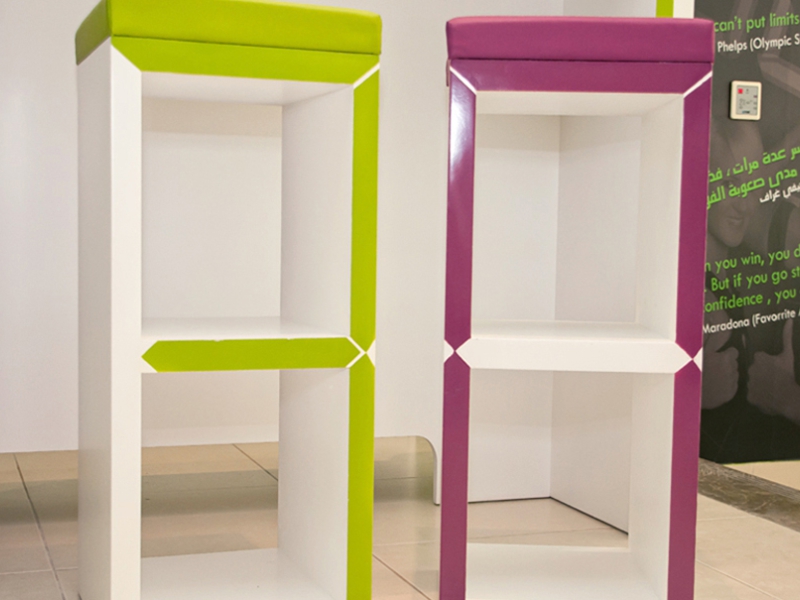 Möbelkonzept nach CI, Fitnessstudio Dubai